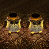 Solar Garden Hanging Light Owl Pattern