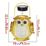 Solar Garden Hanging Light Owl Pattern