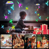 Solar Hummingbird Wind Chimes, Color Changing Solar Wind Chimes