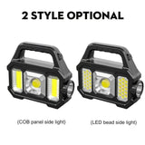 Solar Portable Flashlight & Handheld Searchlight with Side Lights
