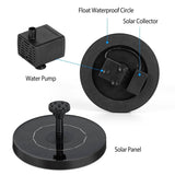 Solar Powered Fountain Pump Floating Bird Bath Pond