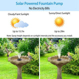 Solar Powered Fountain Pump with LED Lights