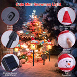 Solar Powered Lamp 3 Snowmen Garden Stake Light