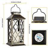 Solar Powered Led Outdoor Lantern Waterproof Candle Hanging Light