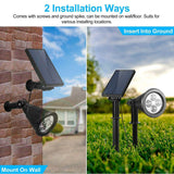 Solar Powered Spotlight Outdoor Garden Lamp Waterproof