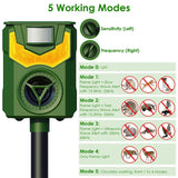 Solar Ultrasonic Animal Repeller with Flame Light USB Charge Motion Sensor