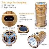 Solar USB Charging Tent Light + Fan