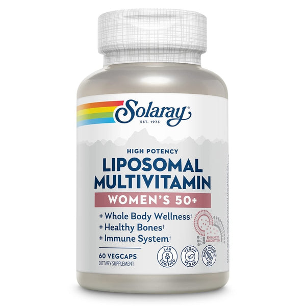 Solaray Liposomal Multivitamin for Women 50 Plus, Enhanced Absorption with Iron, Vitamin D, Vitamin C, B12, Biotin & More, Immune Support & Bone Health, Vegan, 30 Servings, 60 VegCaps