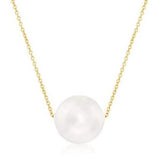 Solid 10K Gold Pearl Necklace