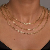 Solid 14K Gold 5mm Paperclip Chain Necklace Made In Italy