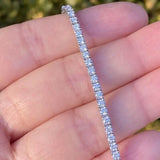 Solid 14K White Gold 2.13CTW 100% Natural Diamond Tennis Bracelet