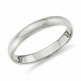 Solid 14K White Gold 3mm Comfort Fit Wedding Band Ring