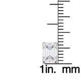 Solid Sterling Silver Emerald Cut Studs