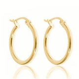Solid Sterling Silver French Lock Hoops In Gold