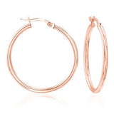 Solid Sterling Silver Plain French Lock Hoops