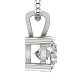 Solitaire Pendant I2 H 1.03 Ct Round Cut Diamond Four Prong Set 14K White Gold