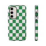 GREEN WHITE CHECKERBOARD | Tough Phone Case