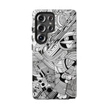 B&W ABSTRACT DOODLE | Tough Phone Case