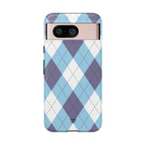 BLUE WHITE PURPLE ARGYLE | Tough Phone Case