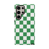 GREEN WHITE CHECKERBOARD | Tough Phone Case