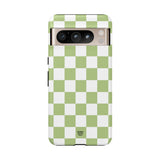 PALE OLIVE WHITE CHECKERBOARD | Tough Phone Case