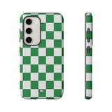 GREEN WHITE CHECKERBOARD | Tough Phone Case