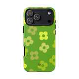 GREEN RETRO FLOWERS | Tough Phone Case