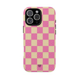 PINK TAN CHECKERBOARD | Tough Phone Case