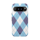 BLUE WHITE PURPLE ARGYLE | Tough Phone Case