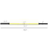 Soozier 7.2ft Weight Bar, Olympic Bar with Rotating Sleeves, Non-Slip Knurling Grip, 1500lbs Weight Capacity, Yellow