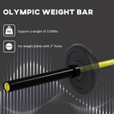 Soozier 7.2ft Weight Bar, Olympic Bar with Rotating Sleeves, Non-Slip Knurling Grip, 1500lbs Weight Capacity, Yellow