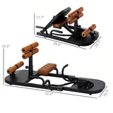 Soozier Foldable Sissy Squat Machine, Hip Thrust Machine with Push Up Stand, Multipurpose Glute Workout Equipment, Black