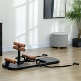 Soozier Foldable Sissy Squat Machine, Hip Thrust Machine with Push Up Stand, Multipurpose Glute Workout Equipment, Black