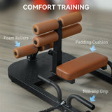 Soozier Foldable Sissy Squat Machine, Hip Thrust Machine with Push Up Stand, Multipurpose Glute Workout Equipment, Black