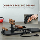 Soozier Foldable Sissy Squat Machine, Hip Thrust Machine with Push Up Stand, Multipurpose Glute Workout Equipment, Black