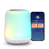 Sound Machine Easysleep White Noise Machine with 25 Soothing Sounds and Night Lights with Memory Function 32 Levels of Volume and 5 Sleep Timer Powered by AC or USB for Sleeping Relaxation (White)