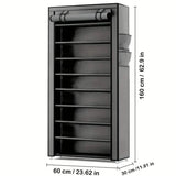 Spacious 9-Grid Non-Woven Fabric Alloy Structure Wardrobe with Dust Cover