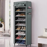Spacious 9-Grid Non-Woven Fabric Alloy Structure Wardrobe with Dust Cover