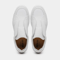 65-225-WHT SPETTACOLARE Italian Pebble Grain Calfskin Sneakers White