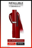 L'Oreal Paris Infallible Liquid Lipstick - 520 Berry Bordeaux: Long Lasting, Intense Color, Glossy Finish Liquid Lipstick