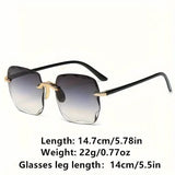 Square Rimless Summer Gradient Sun Shade Glasses