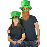St. Patrick's Day Beard Face Mask and Green Hat Leprechaun Costume for Adults