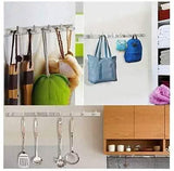 Stainless Steel 24" Wall Mounted Rack with 8 Hooks - Silver