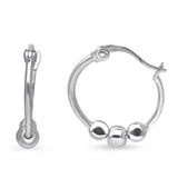 Stainless Steel Ball Hoop Earrings