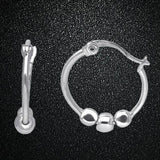 Stainless Steel Ball Hoop Earrings