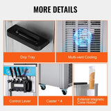 Stainless Steel Commercial 21-31 L/H 3-Flavor Soft Serve Ice Cream Machine Maker (SAK65291)