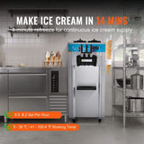 Stainless Steel Commercial 21-31 L/H 3-Flavor Soft Serve Ice Cream Machine Maker (SAK65291)