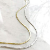 Stainless Steel Flat Snake Bone Chain Necklace