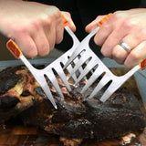 Stainless Steel Meat-Shredding Claws with Wooden Handle