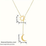 Stainless Steel Sun Totem and Moon Necklace